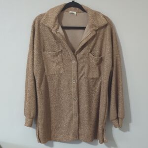 Lovely Melody Teddybear Knit Shirt Jacket Women's XL